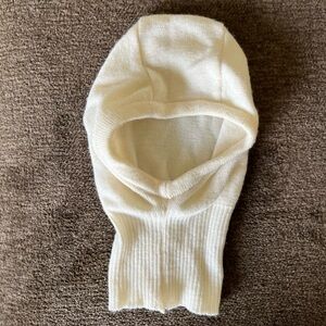 Wool kids balaclava in cream size 3T